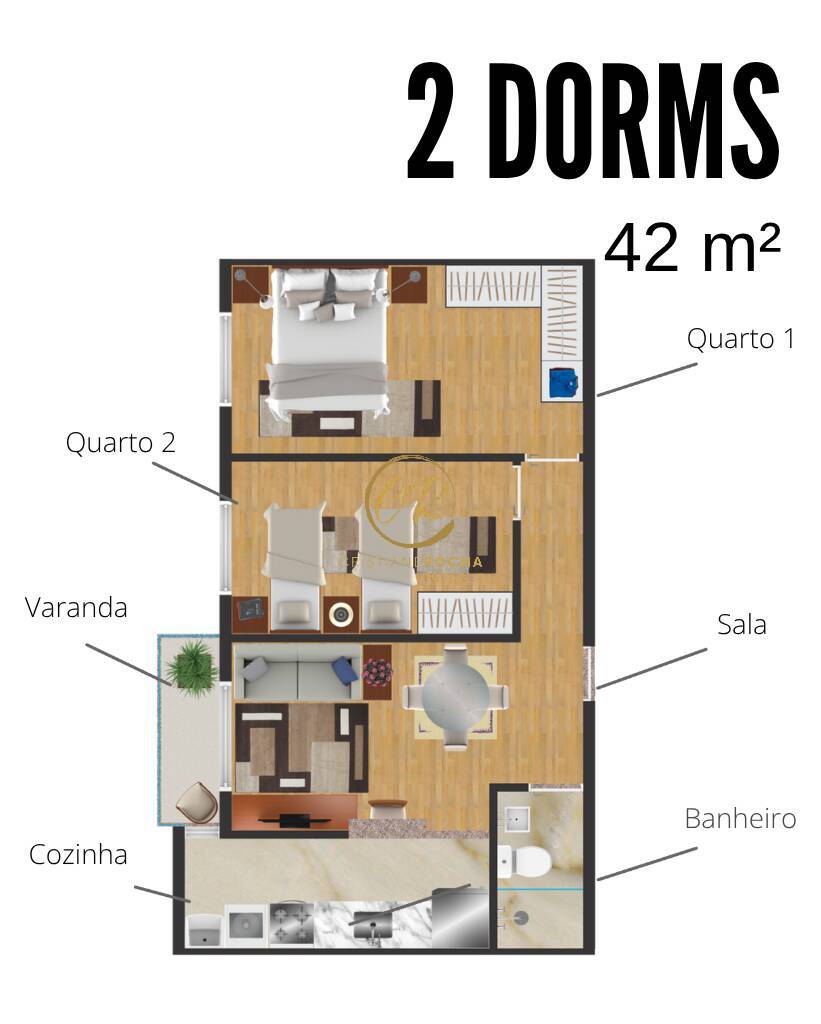 Apartamento, 2 quartos, 42 m² - Foto 1